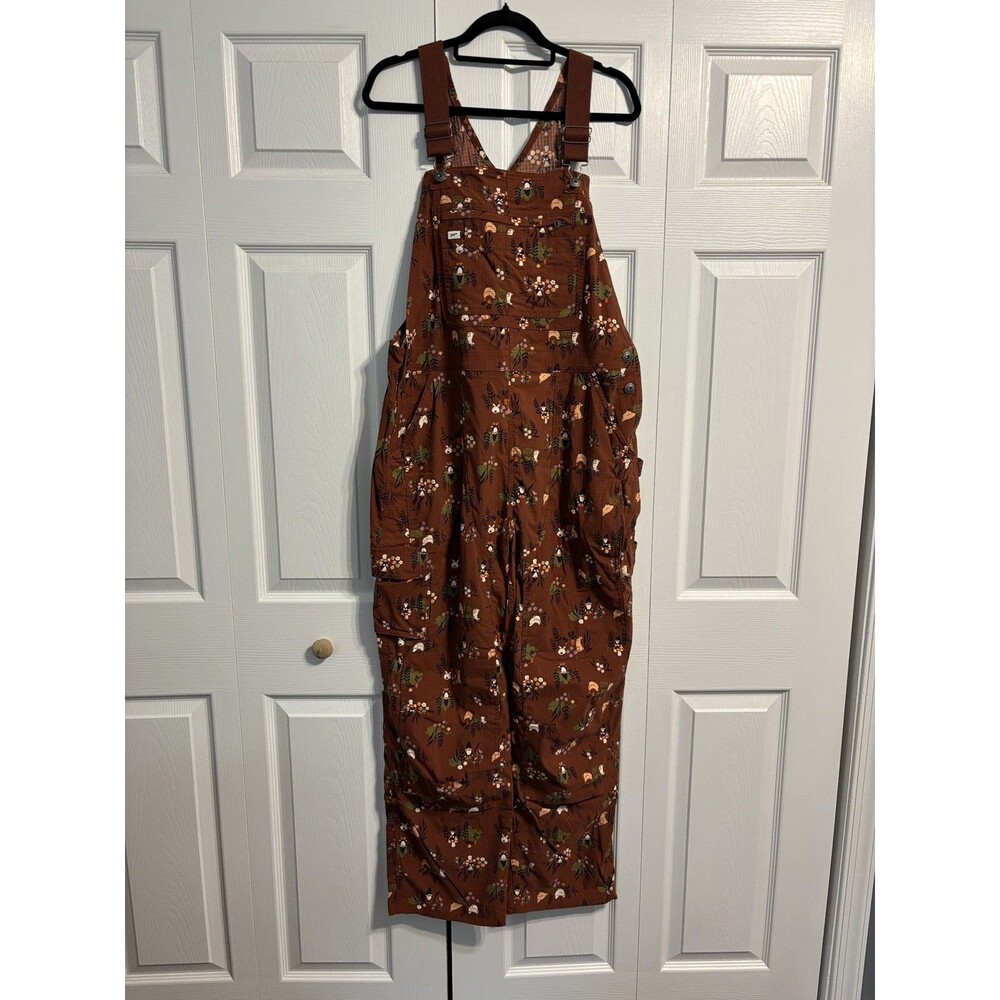 Duluth Trading Heirloom Gardening Bib Overalls Gnome chickens Large 31” Inseam - Picture 2 of 16